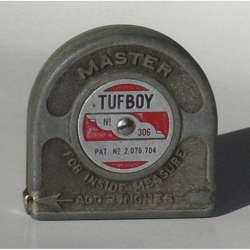 Vintage Master Tufboy No 306 Tape Measure 100" Industrial Tool Patina USA Decor